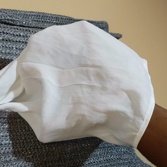 White House Black Market|Sequin Ombre Twofer Crew Neck Sweater Back Slit Shimmer - Picture 5 of 16